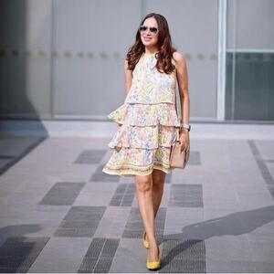 Label‎ Ritu Kumar Multicolor Floral Lace Tunic